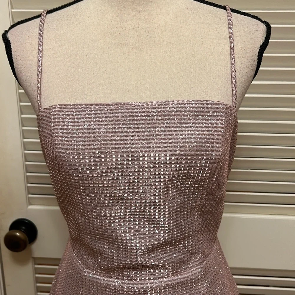 Lulus Earned Your Win Metallic Lace-Up Mini
Dress in Pink, Size Medium, NWT - Picture 4 of 17